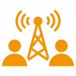 Professional wireless communication icon — remote data transmission